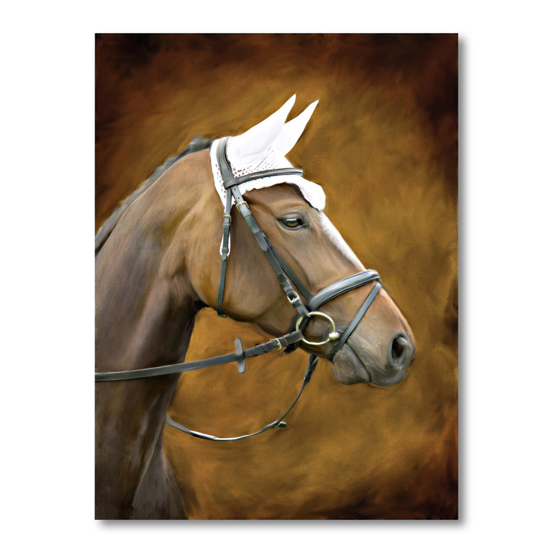 Portrait d'une maison brune - Impression sur toile, H 32 po x l 24 po, Toile tendue