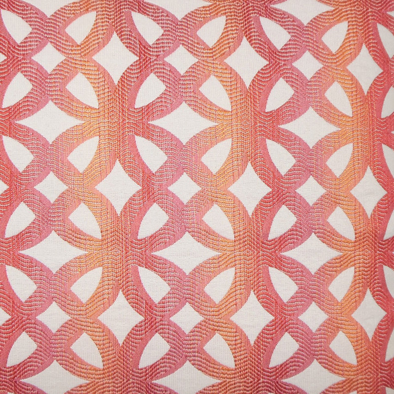 Taie décorative en mélange de coton corail / jade / lilas, Européen, Corail