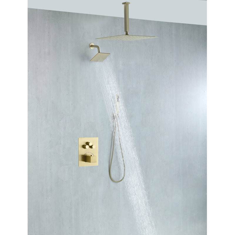 All-In-One Kit with Rough in-Valve, Brushed Gold
