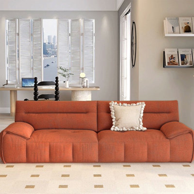 90.55" Orange 100% Polyester Modular Sofa cushion couch