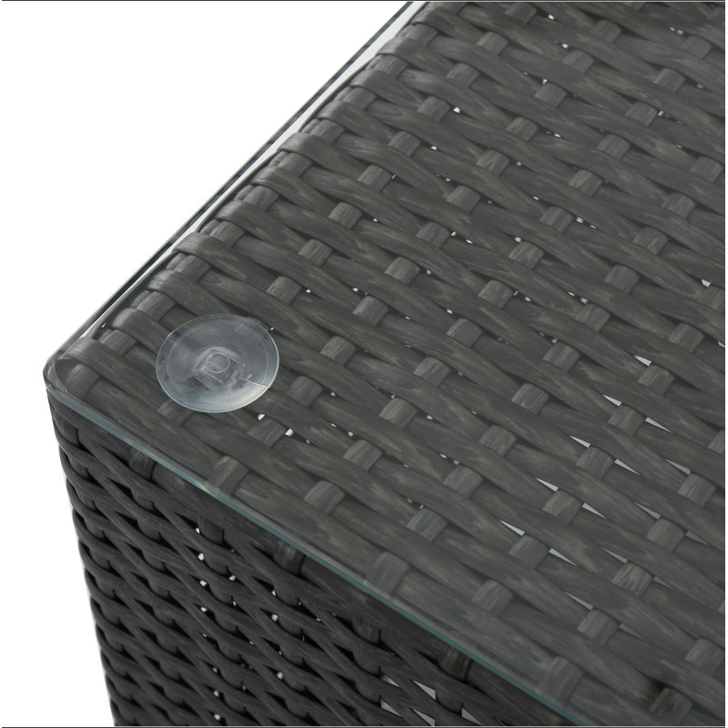 Santa Rosa Table W/Glass Kd (Gry +Alu), Light Grey