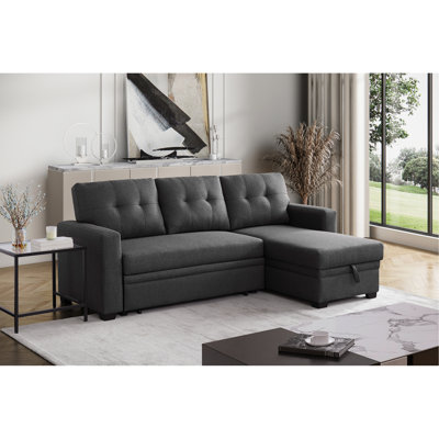 Canapé modulaire convertible rembourré avec méridienne coulissante