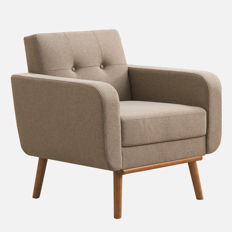 Analeah Upholstered Armchair, Brown Polyester