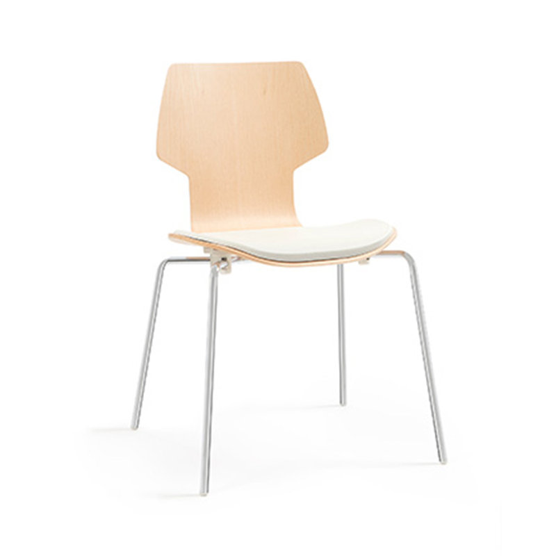 Gracia 45cm H Upholstered Side Chair, Chrome, Walnut, White