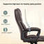 Fauteuil de direction en similicuir avec hauteur réglable et roulettes pivotantes, chaise de bureau ergonomique à haut dossier, pour la maison et le bureau