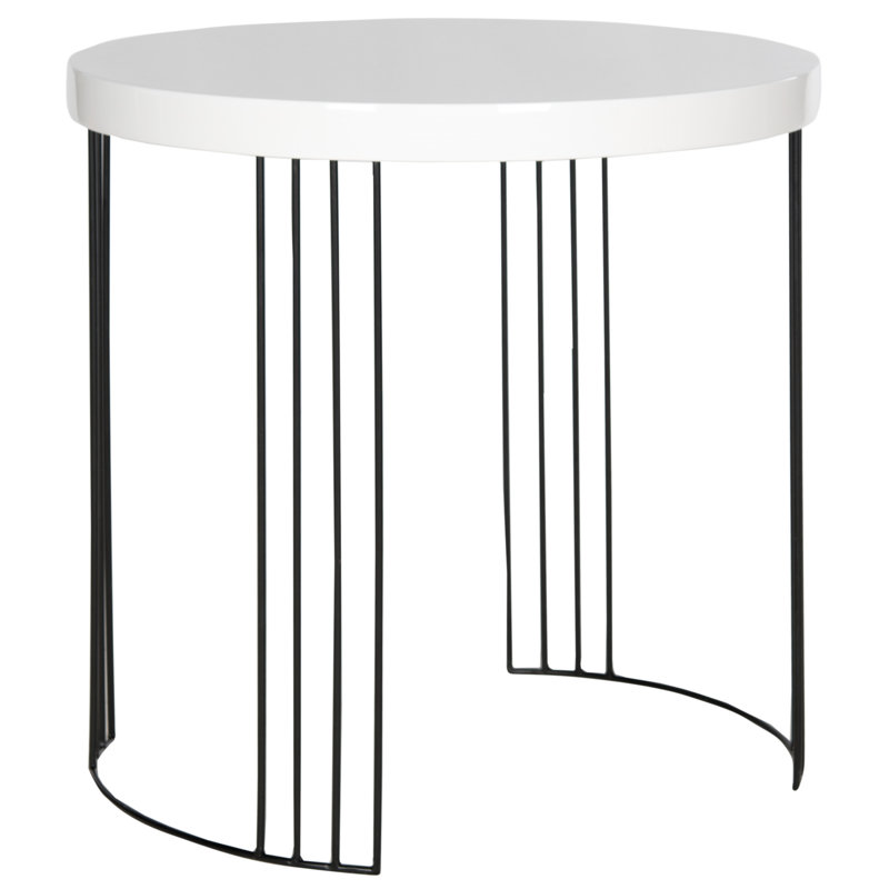 Keelin End Table, White/Black