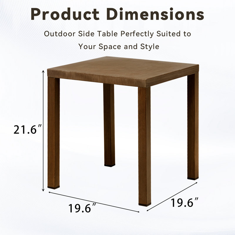 Table d'appoint d'extérieur en acier