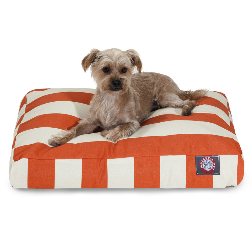Oreiller orthopédique à rayures verticales, Orange brûlé, Grand (l 36 po x P 44 po x H 5 po) ;