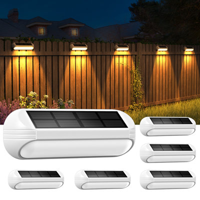 Éclairage solaire extérieur pour terrasse, ensemble de 4 lumières d'extérieur solaires pour clôture Wdtpro imperméables, éclairage extérieur blanc chaud / changeant de couleur à énergie solaire pour jardin, mur, escalier, marche, cour, sentier