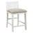 Transitional Design White And Gray Finish 3-Piece Pack Counter Height Set Table W Display Shelf USB Ports And 2X Counter Height Chairs Fabric Upholstered Dining Furniture-1138430743-1138430741-1138430742