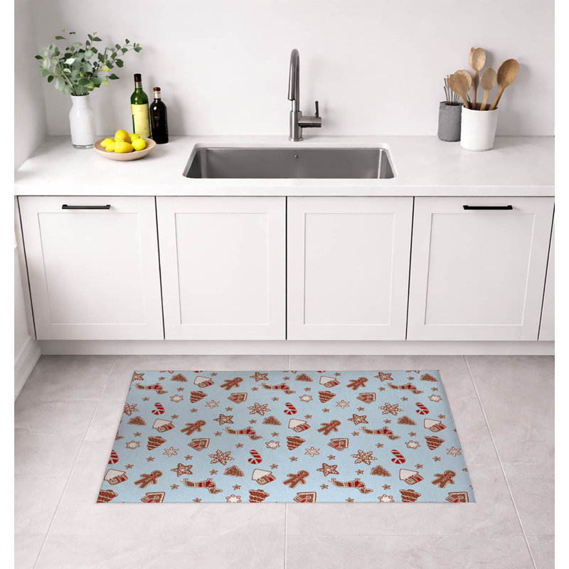Tapis de cuisine Ginger All The Way, Argent argent, Rectangulaire 2 pi x 3 pi