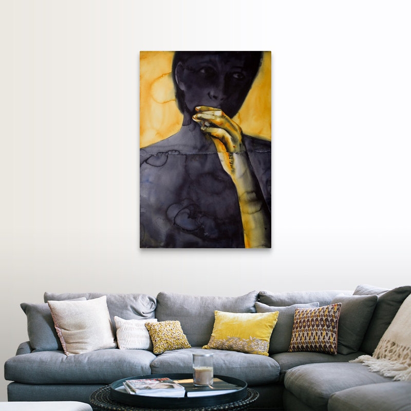 «Yellow Hand O The Dirty Yellow Series», 2016 - impression d'art graphique, H 48 po x l 32 po x P 1,25 po, Toile tendue