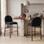 Tabourets de comptoir rembourrés avec structure en métal 27,36 po H, ensemble de chaises de cuisine moderne, boucle noire-2062437890
