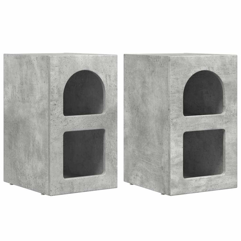29.5cm W Manufactured Wood Bedside Table, Concrete Grey