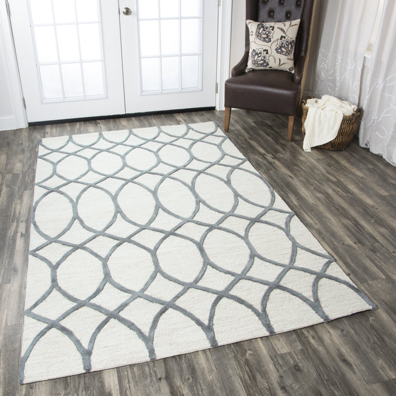 Tapis kaki en laine touffeté à la main Barina, Rectangle 6 pi 6 po x 9 pi 6 po