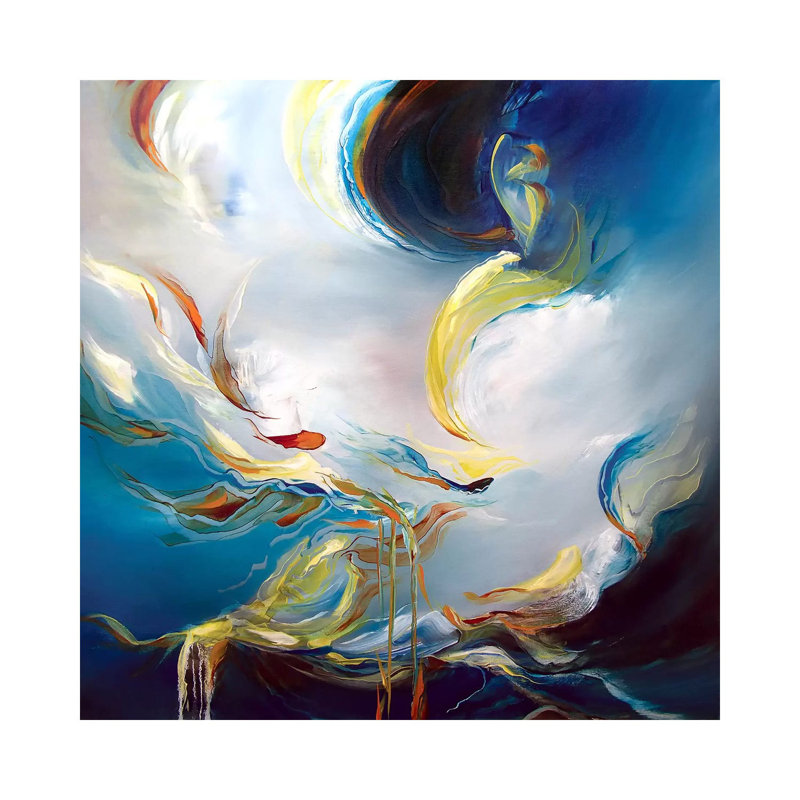 Mouvement de l'eau par J.A Art - impression d'art graphique, H 12 po x l 12 po x P 0,75 po, Toile tendue