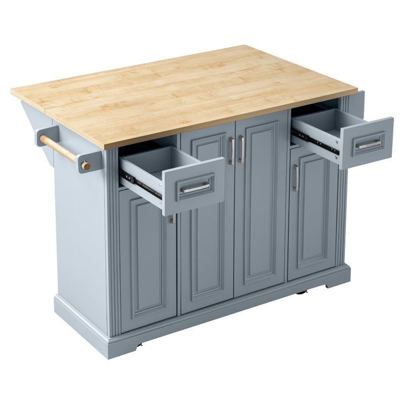 54.1 " W Kitchen Cart, Grey