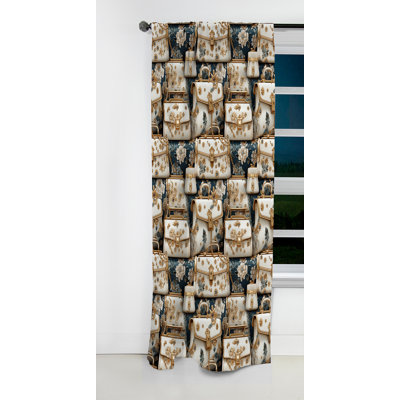 Cristina - Glam Feather Curtain - Blackout Abstract Curtain - 1 Panels