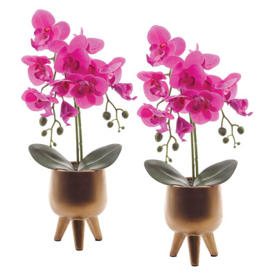 21.1 " H Faux Plant in Concrete Pot