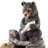30.5"H 4-Tiered Mom And Baby Bear Polyresin Outdoor Fountain With Pump And LED Light (KD)