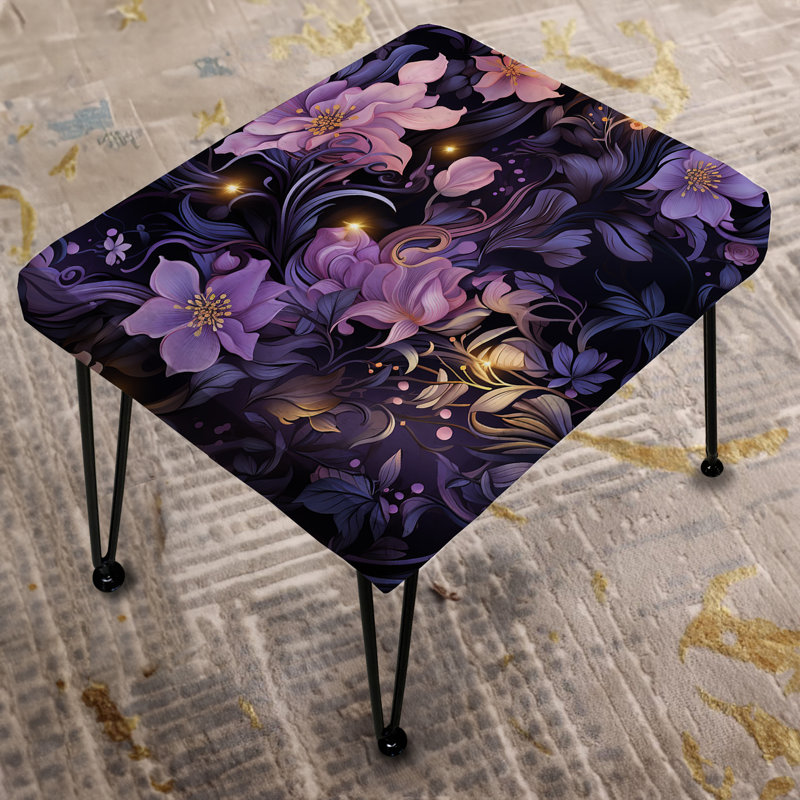 Mystic Twilight Moody Patterns - Floral Rectangle Ottoman