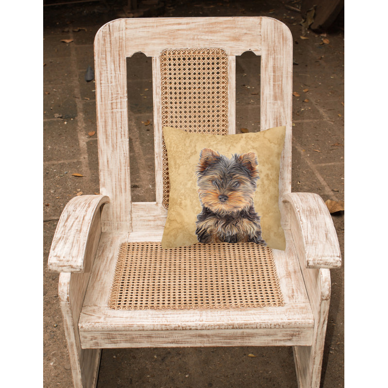 Yorkie Outdoor Reversible Throw Pillow, 14" H x 14" W x 4" D