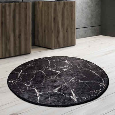 Antibacterial Bathmat, 100% Polyester, 55.1 Inch Diameter | Non-Slip Underside, Pile Height: 0.4 Inches, 700 Grams per Square Meter | Machine Washable, Durable & Stylish for Bathroom Safety and Comfort