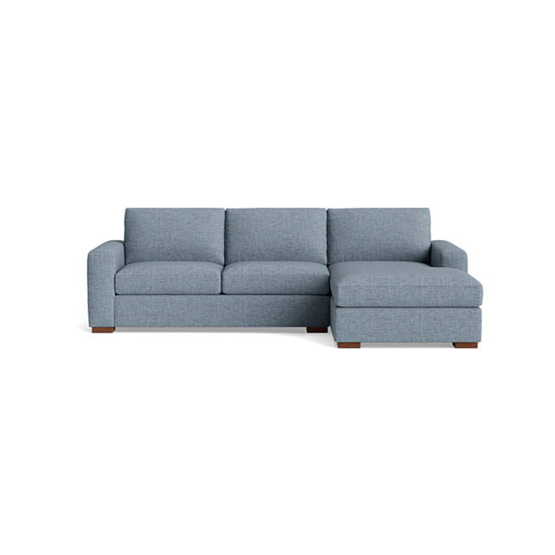 Couch Potato Chaise Sectional, Right Hand Facing, Performance Velvet - Ivy