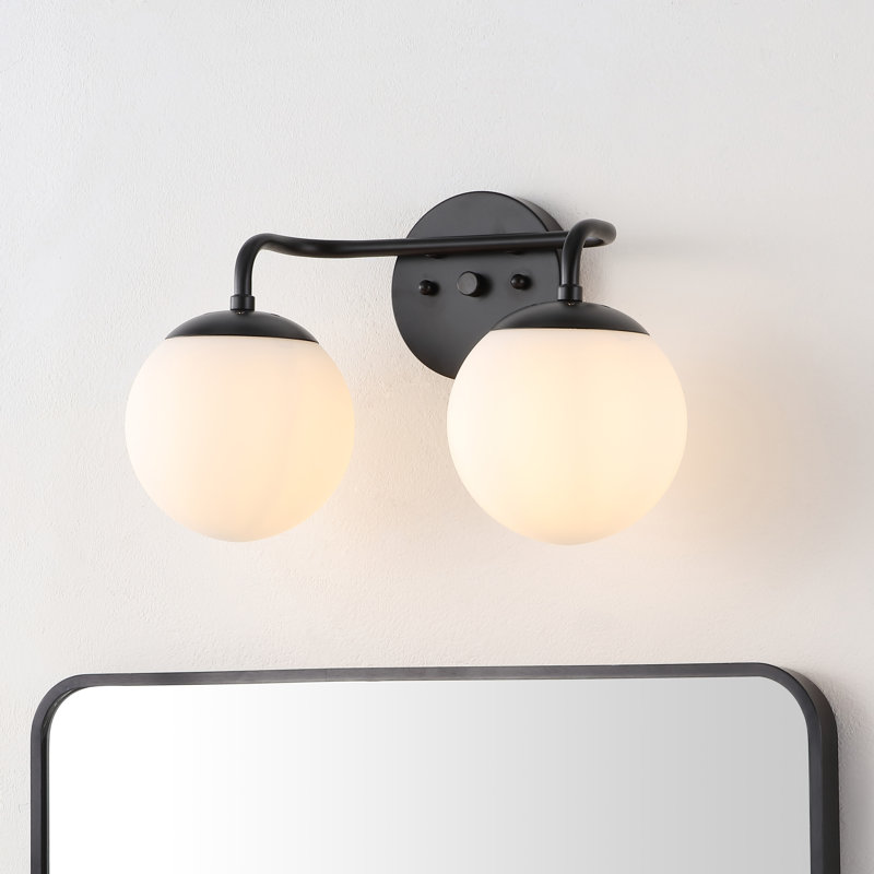 Meuble-lavabo contemporain 2 lumières Louis, Noir, Deux lumières