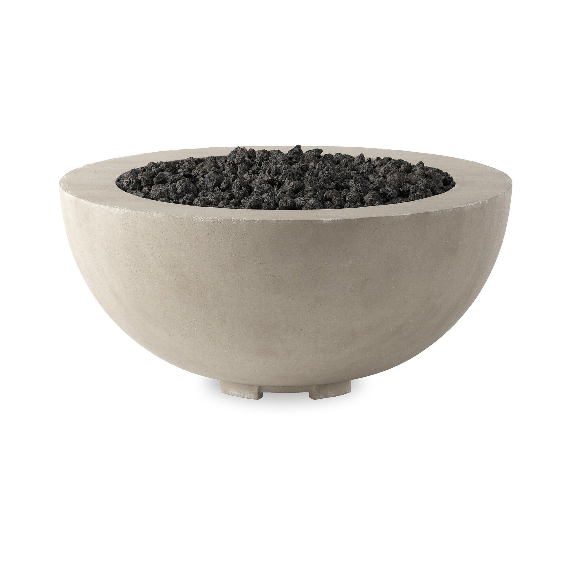 Jonson Round Fire Pit Table, Natural Concrete, Propane