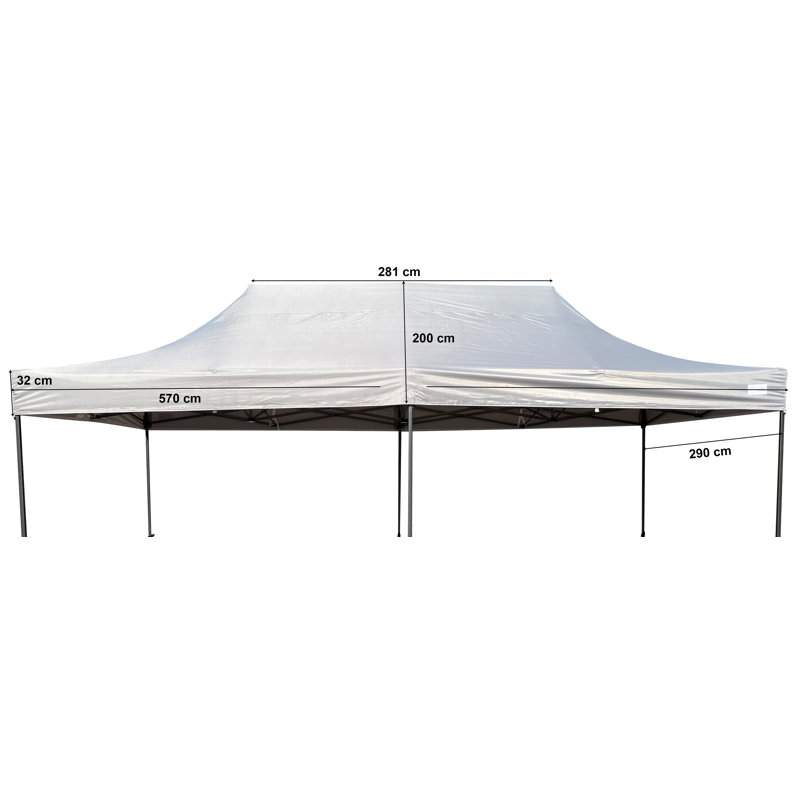Grasekamp Polyester Replacement Canopy for Gazebo, Grey, 200cm H x 570cm W x 290cm D.
