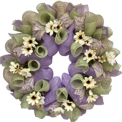 Couronne de printemps lavande et menthe
