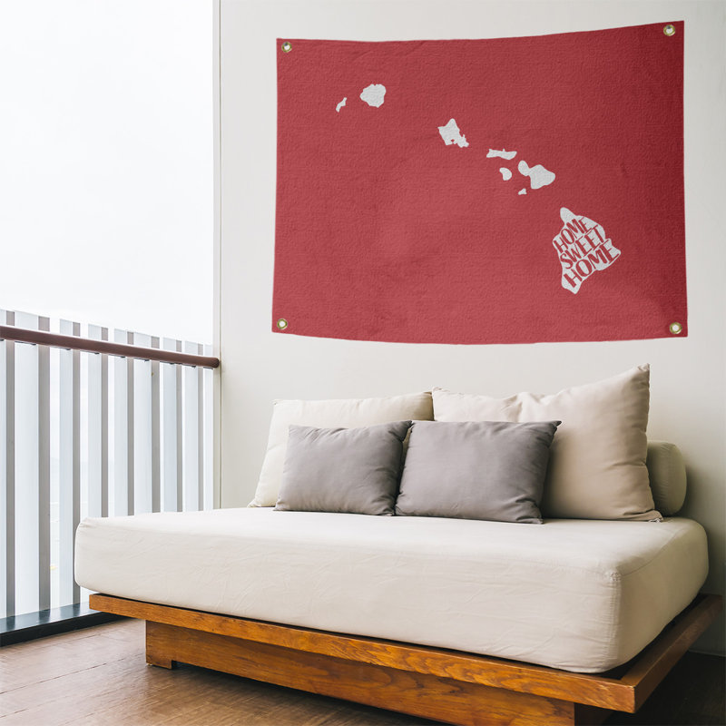 Tapisserie murale à la maison en hawaii doux, Rouge, H 50 po x l 59 po