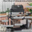 Chariot de barbecue extérieur avec table d'appoint pliante, four à pizza multifonctionnel en acier inoxydable de 46 po x 21,75 po à trois niveaux, avec table de préparation des aliments mobile, noir