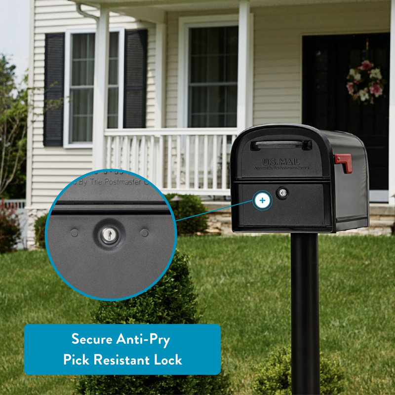 Oasis 360 Post Mount Locking Mailbox Pewter, Pewter