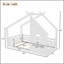 Lit simple au sol avec fenêtre et petite tablette, lit en bois massif avec toit en forme de maison, sans sommier nécessaire, blanc-129230728-129230729
