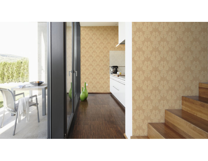 Tessuto 10.1m x 53cm Wallpaper, Beige/Orange
