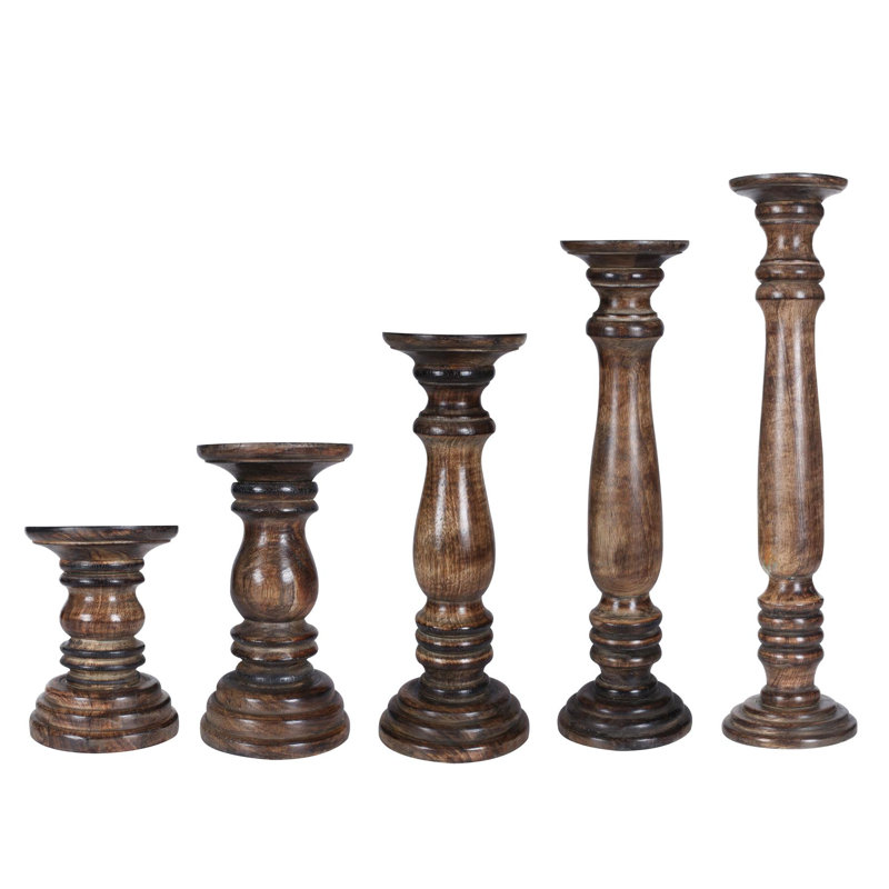 2 Piece Solid Wood Pillar Set, 63cm H x 18cm W x 18cm D