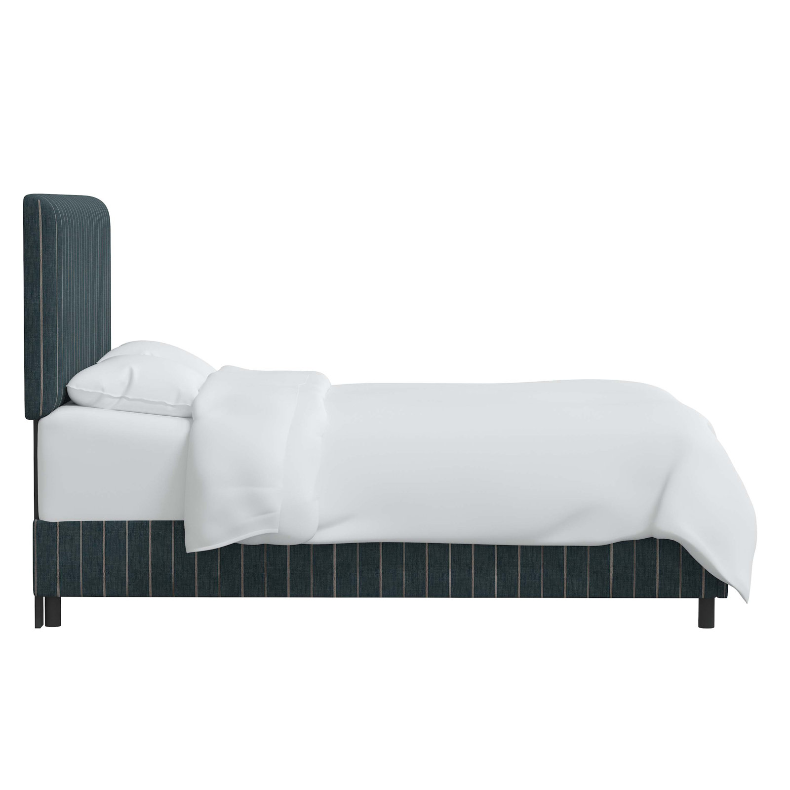 Eisley Cotton Upholstered Bed, California King, Fritz Indigo Stripe