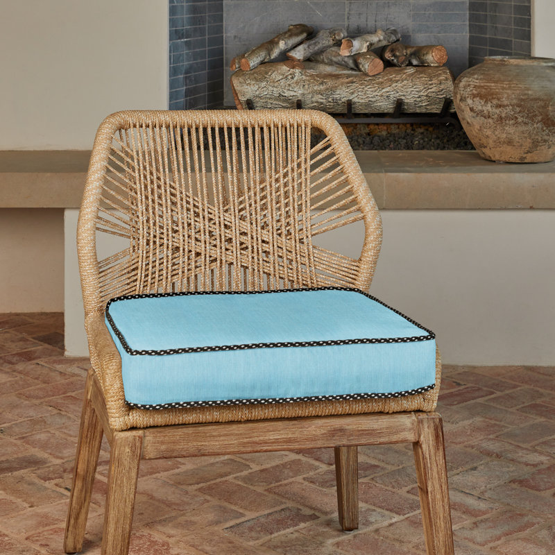 Sunbrella Outdoor 3'' Barstool Chair Pad, Cast Horizon Sunbrella® Plainweave, 19 W x 19 D