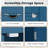 Wooden 4 Drawer Free Standing Bathroom Floor Cabinet Storage Cupboard Adjustable Blue