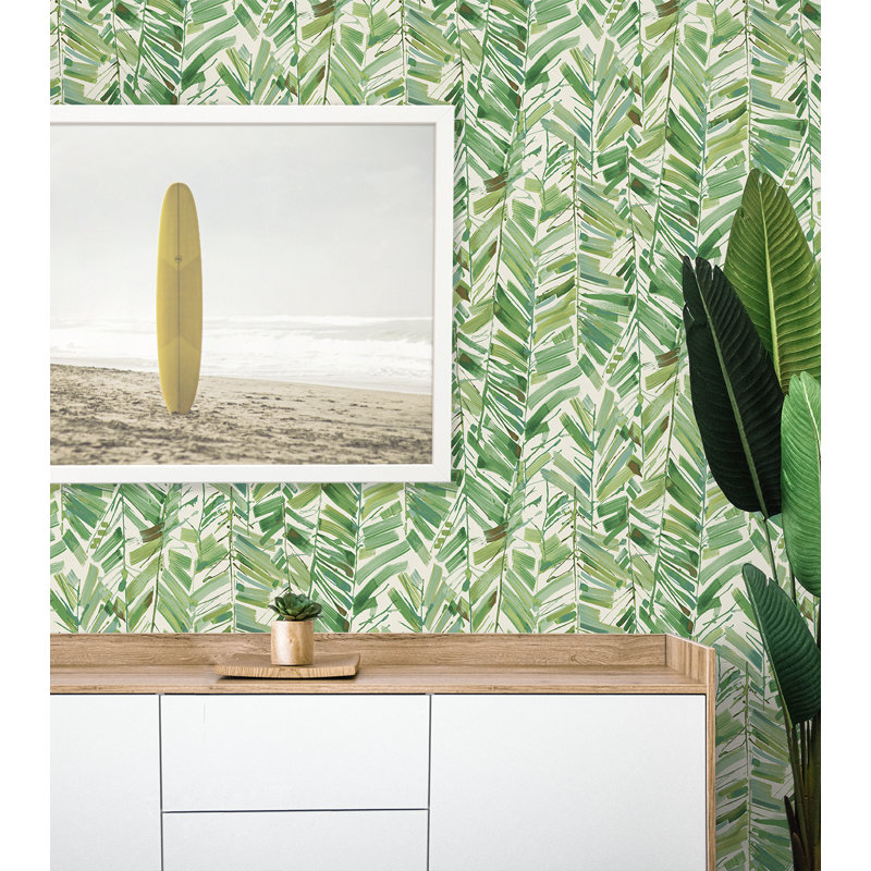 Tommy Bahama Chillin Out 18' L x 20.5" W Peel and Stick Wallpaper Roll, Green