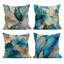 4 housses de coussin décoratives à motif de feuilles dorées