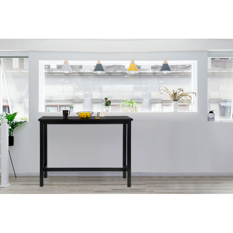 Dequinton Rectangular 120cm L x cm W Dining Table, H100  x L120 x W40cm, Black, Black