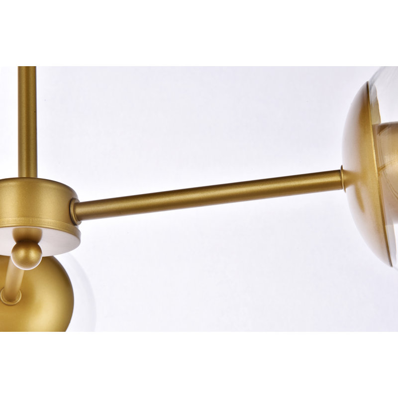 Caisha Flush Mount, Clear, Brass