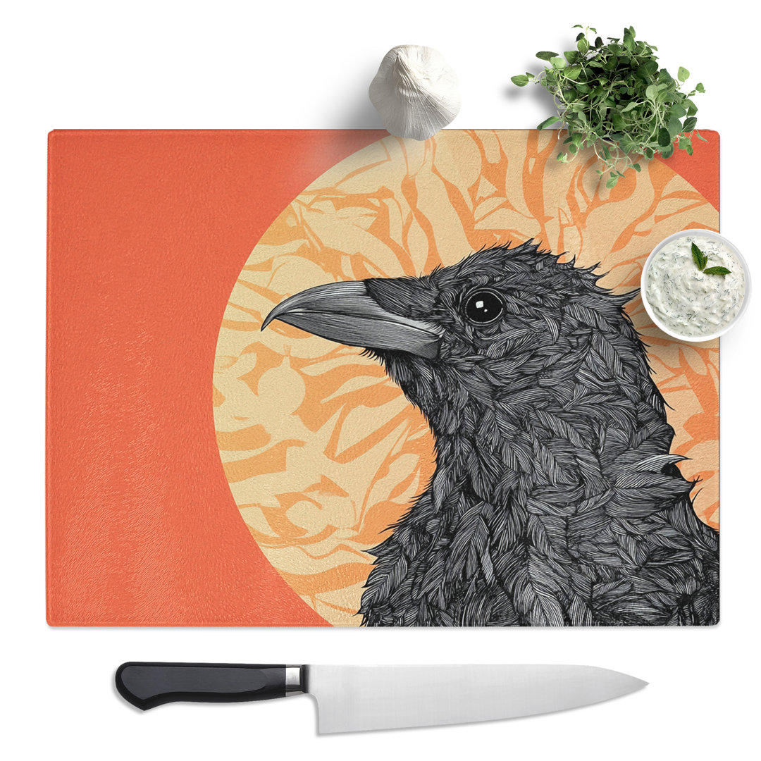 Crow Bird Vol.6  Glass Chopping Board