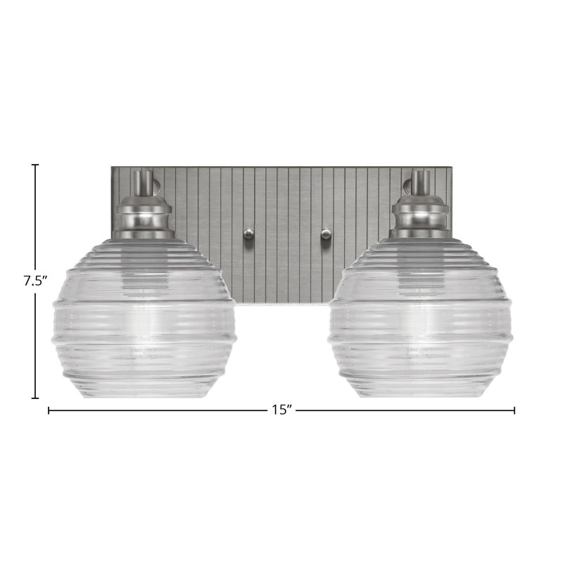 Éclairage pour meuble-lavabo 2 lumières Arona, Transparent, Nickel brossé