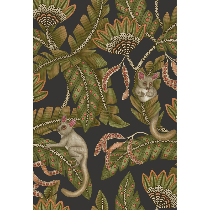 Ardmore-Jabula Bush Baby 33' L x 20.5" W Wallpaper Roll, Spring Green/Black