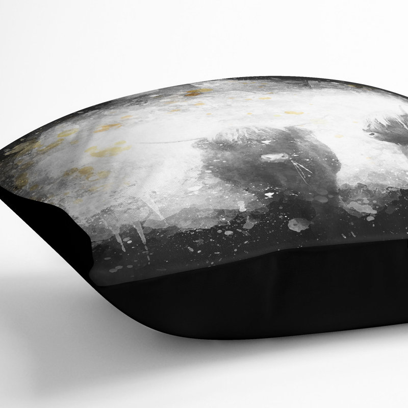 Square Throw Cushion, Black, 40cm H x 40cm W x 15cm D