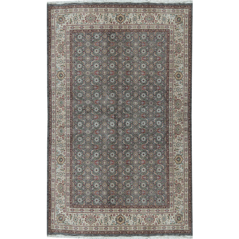 Tapis brun de haute qualité noué à la main